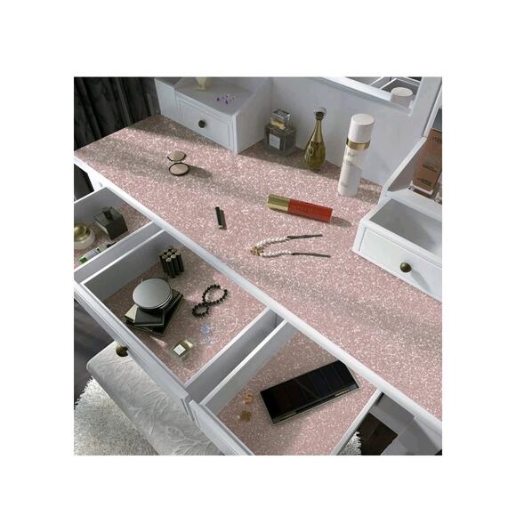 17.7"x78.7"Rose Gold Glitter Peel and Stick Wallpaper Glitter Contact Paper Rose - Picture 5 of 8